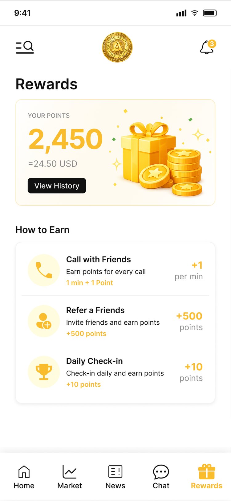 Rewards screen