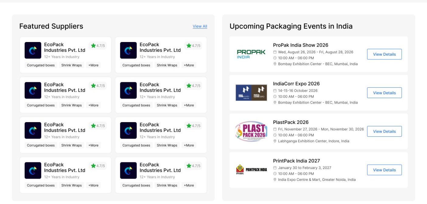 Featured suppliers and upcoming events